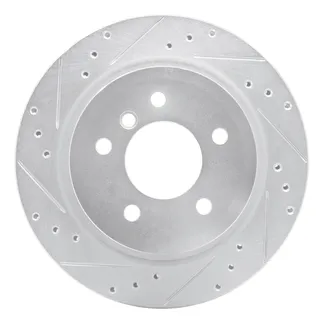 R1 Concepts EDZ-31098L Brake Rotor Drilled and Slotted Silver